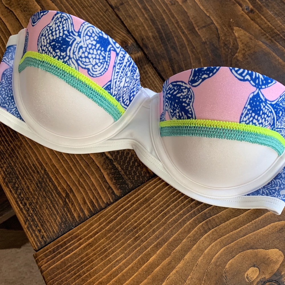 Strapless VS bathing suite.